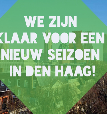 Uitzicht op de stad Den Haag met een groene achtergrond