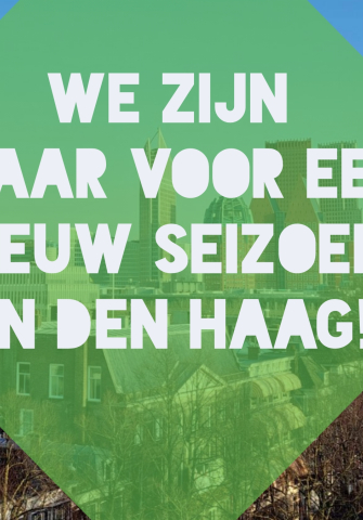 Uitzicht op de stad Den Haag met een groene achtergrond